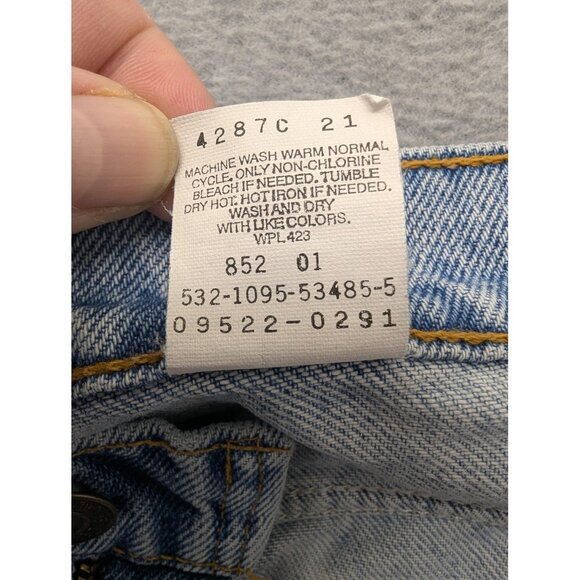 VINTAGE Levi's 522 Jeans Womens 24 Short Light Wash Tapered High Rise USA 90s - Picture 14 of 15